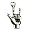 Pendant. Fashion Zinc Alloy jewelry findings. Hands 12x21mm Sold by KG
