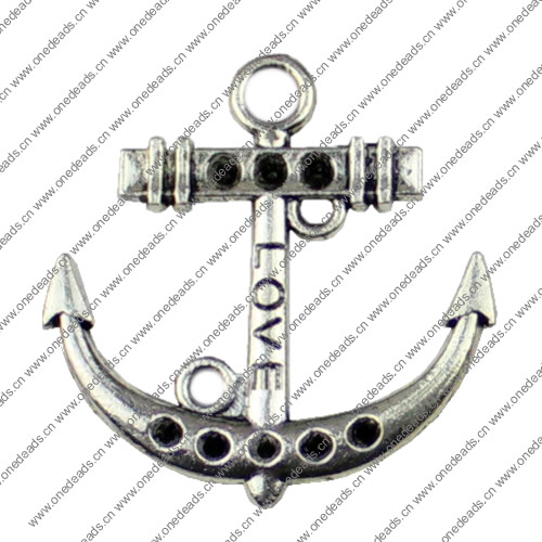 Pendant. Fashion Zinc Alloy jewelry findings. Anchor 33x35mm Sold by KG