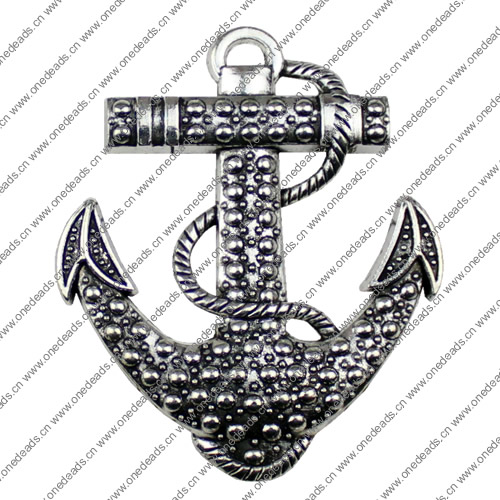 Pendant. Fashion Zinc Alloy jewelry findings. Anchor 54x64mm Sold by KG