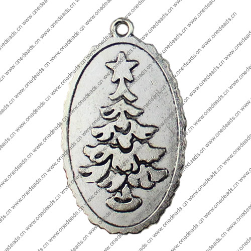 Pendant. Fashion Zinc Alloy jewelry findings. Christmas tree 26x45mm Sold by KG