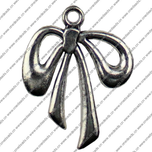 Pendant. Fashion Zinc Alloy jewelry findings. Bowknot 37x28mm Sold by KG