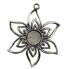 Pendant. Fashion Zinc Alloy jewelry findings. Flower 36x46mm Sold by KG

