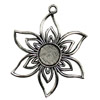 Pendant. Fashion Zinc Alloy jewelry findings. Flower 36x46mm Sold by KG