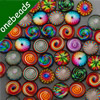 12mm Mixed Style Kaleidoscope Round Glass Cabochon Dome Jewelry Finding Cameo Pendant Settings ,Sold by PC