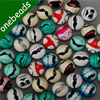 12mm Mixed Style Mustache Round Glass Cabochon Dome Jewelry Finding Cameo Pendant Settings ,Sold by PC
