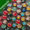 12mm Mixed Style Cartoo Owl Round Glass Cabochon Dome Jewelry Finding Cameo Pendant Settings ,Sold by PC

