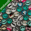 14mm Mixed Style Mustache Round Glass Cabochon Dome Jewelry Finding Cameo Pendant Settings ,Sold by PC
