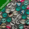 14mm Mixed Style Mustache Round Glass Cabochon Dome Jewelry Finding Cameo Pendant Settings ,Sold by PC