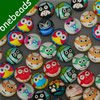 14mm Mixed Style Owl Round Glass Cabochon Dome Jewelry Finding Cameo Pendant Settings ,Sold by PC
