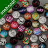 14mm Mixed Style Letter Round Glass Cabochon Dome Jewelry Finding Cameo Pendant Settings ,Sold by PC
