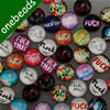 14mm Mixed Style Letter Round Glass Cabochon Dome Jewelry Finding Cameo Pendant Settings ,Sold by PC