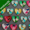 25mm Mixed Style Heart Girl Glass Cabochon Dome Jewelry Finding Cameo Pendant Settings ,Sold by PC