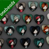 25mm Mixed Style Heart Girl Head Glass Cabochon Dome Jewelry Finding Cameo Pendant Settings ,Sold by PC