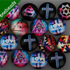 25mm Mixed Style Diy Round Cross Glass Cabochon Dome Jewelry Finding Cameo Pendant Settings ,Sold by PC
