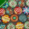 25mm Mixed Style Kaleidoscope Round Glass Cabochon Dome Jewelry Finding Cameo Pendant Settings ,Sold by PC
