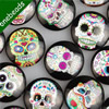 25mm Mixed Style Skeleton Round Glass Cabochon Dome Jewelry Finding Cameo Pendant Settings ,Sold by PC
