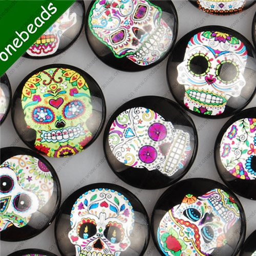 25mm Mixed Style Skeleton Round Glass Cabochon Dome Jewelry Finding Cameo Pendant Settings ,Sold by PC