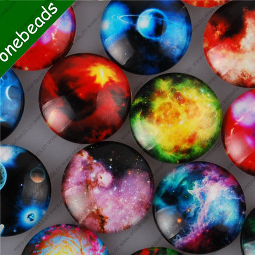 25mm Mixed Style Star Round Glass Cabochon Dome Jewelry Finding Cameo Pendant Settings ,Sold by PC