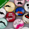 25mm Mixed Style Cartoo Mustache Round Glass Cabochon Dome Jewelry Finding Cameo Pendant Settings ,Sold by PC
