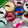 25mm Mixed Style Cartoo Mustache Round Glass Cabochon Dome Jewelry Finding Cameo Pendant Settings ,Sold by PC