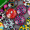 25mm Mixed Style Cartoo Leopard print Round Glass Cabochon Dome Jewelry Finding Cameo Pendant Settings ,Sold by PC
