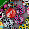 25mm Mixed Style Cartoo Leopard print Round Glass Cabochon Dome Jewelry Finding Cameo Pendant Settings ,Sold by PC