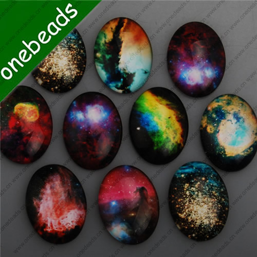 30x40mm Mixed Style Star Oval Glass Cabochon Dome Jewelry Finding Cameo Pendant Settings ,Sold by PC