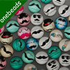 16mm Mixed Style Cartoo Mustache Round Glass Cabochon Dome Jewelry Finding Cameo Pendant Settings ,Sold by PC
