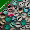 16mm Mixed Style Cartoo Mustache Round Glass Cabochon Dome Jewelry Finding Cameo Pendant Settings ,Sold by PC