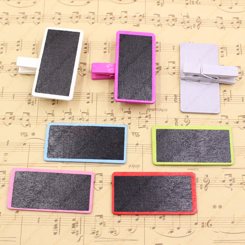 Cute Small wooden clip/ blackboard Message folder/ Fashion Style/ Wholesale 50x40mm Sold by PC