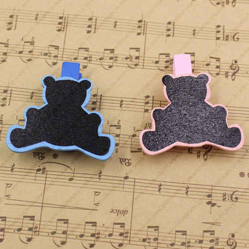 Cute Small wooden clip / blackboard Message folder / Fashion Style / Wholesale 43x42mm Sold by PC