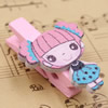 35mm Wood Cute cartoon Girl wood clips for memo card clamp wooden paper pegs photo clamp Memo Note Clips Sold by PC