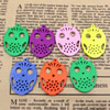 Wholesale Mixed color style Lead-free Owl/number Wooden Pendant Charm Beads 49x43mm Sold by PC
