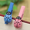 25mm Wood Cute cartoon Ladybug wood clips for memo card clamp wooden paper pegs photo clamp Memo Note Clips Sold by PC