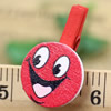 25mm Wood Cute cartoon Smile face wood clips for memo card clamp wooden paper pegs photo clamp Memo Note Clips Sold by PC
