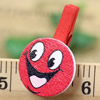 25mm Wood Cute cartoon Smile face wood clips for memo card clamp wooden paper pegs photo clamp Memo Note Clips Sold by PC