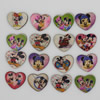 Wholesale Mixed color Lead-free Heart Wooden Button Beads 22x20mm Sold by PC
