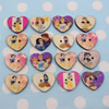 Wholesale Mixed color Lead-free Girl Wooden Button Beads 21x20mm Sold by PC
