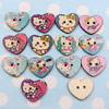 Wholesale Mixed color Lead-free Cat Wooden Button Beads 22x25mm Sold by PC