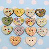 Wholesale Mixed color Lead-free Flower Wooden Button Beads 21x25mm Sold by PC
