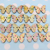 Wholesale Mixed color Lead-free Butterfly Wooden Button Beads 21x28mm Sold by PC

