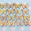 Wholesale Mixed color Lead-free Butterfly Wooden Button Beads 21x28mm Sold by PC