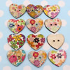 Wholesale Mixed color Lead-free Flower Wooden Button Beads 27x30mm Sold by PC