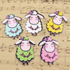 Mixed color Wooden Cabochons Sheep For Barrette/Decoration Jewelry DlY-Accessories 42x30mm Sold by PC
