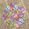 Wholesale Mixed color Lead-free Owl Wooden Button Beads 20x12mm Sold by PC
