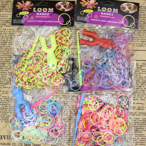 Colorful Rubber rope Loom Bands DIY Bracelet Making Children's Educational Toys about 210pcs Rubber Bands, Sold by Dozen 