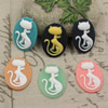Cameos Resin Beads, Mixed color，A Grade, No-Hole Jewelry findings, 39x29mm ,Sold by PC
