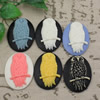 Cameos Resin Beads, Mixed color，A Grade, No-Hole Jewelry findings, 39.5x29.5mm ,Sold by PC
