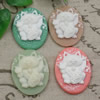 Cameos Resin Beads, Mixed color，A Grade, No-Hole Jewelry findings, 40x30mm ,Sold by PC
