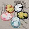 Cameos Resin Beads, Mixed color，A Grade, No-Hole Jewelry findings, 39x30mm ,Sold by PC
